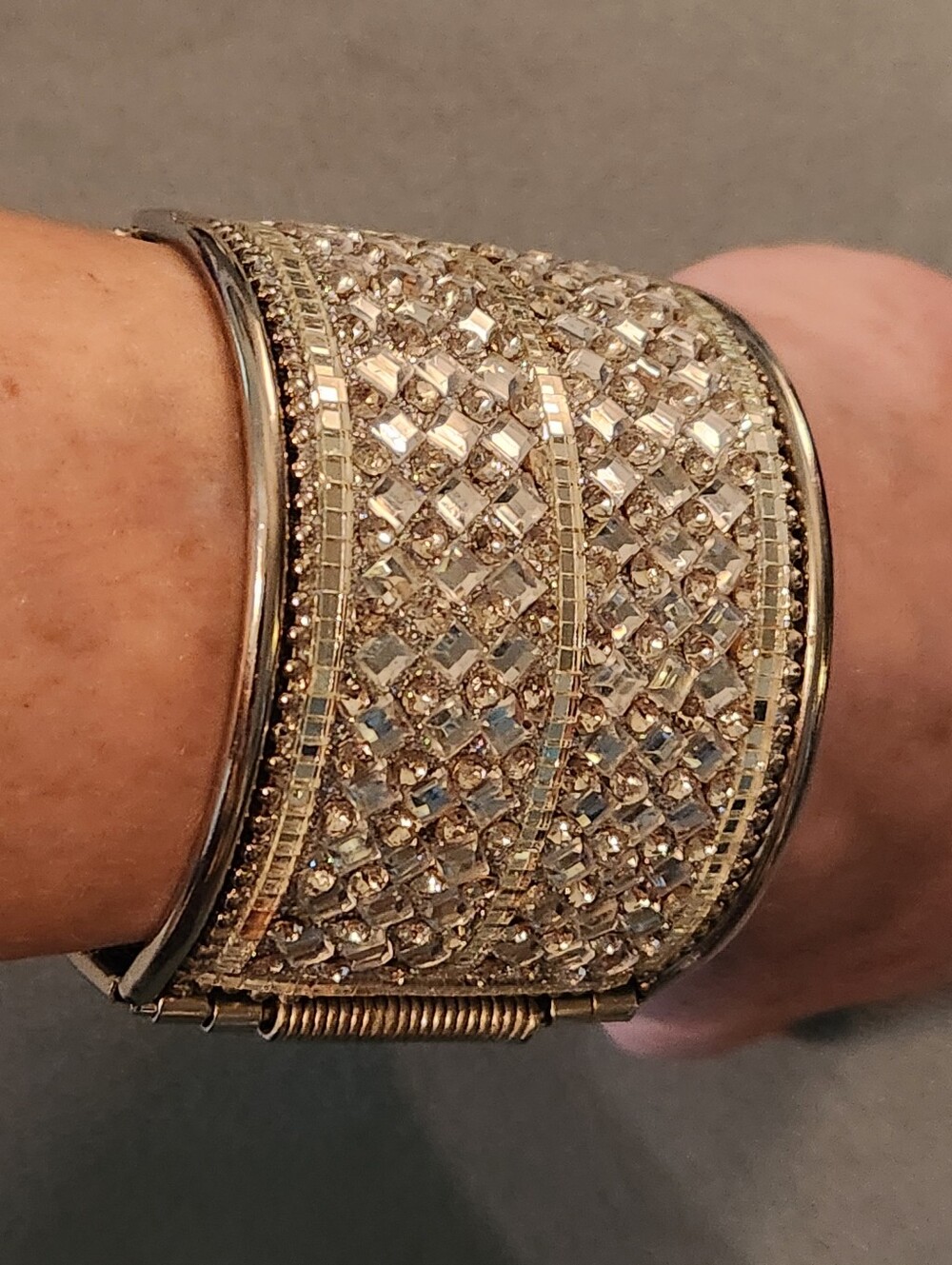 Wide Crystal Pave Cuff Bracelet